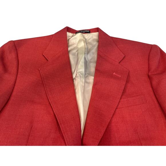 8-15 STANLEY BLACKER Men's Single Breasted Blazer Salmon Size 40R - Picture 4 of 10
